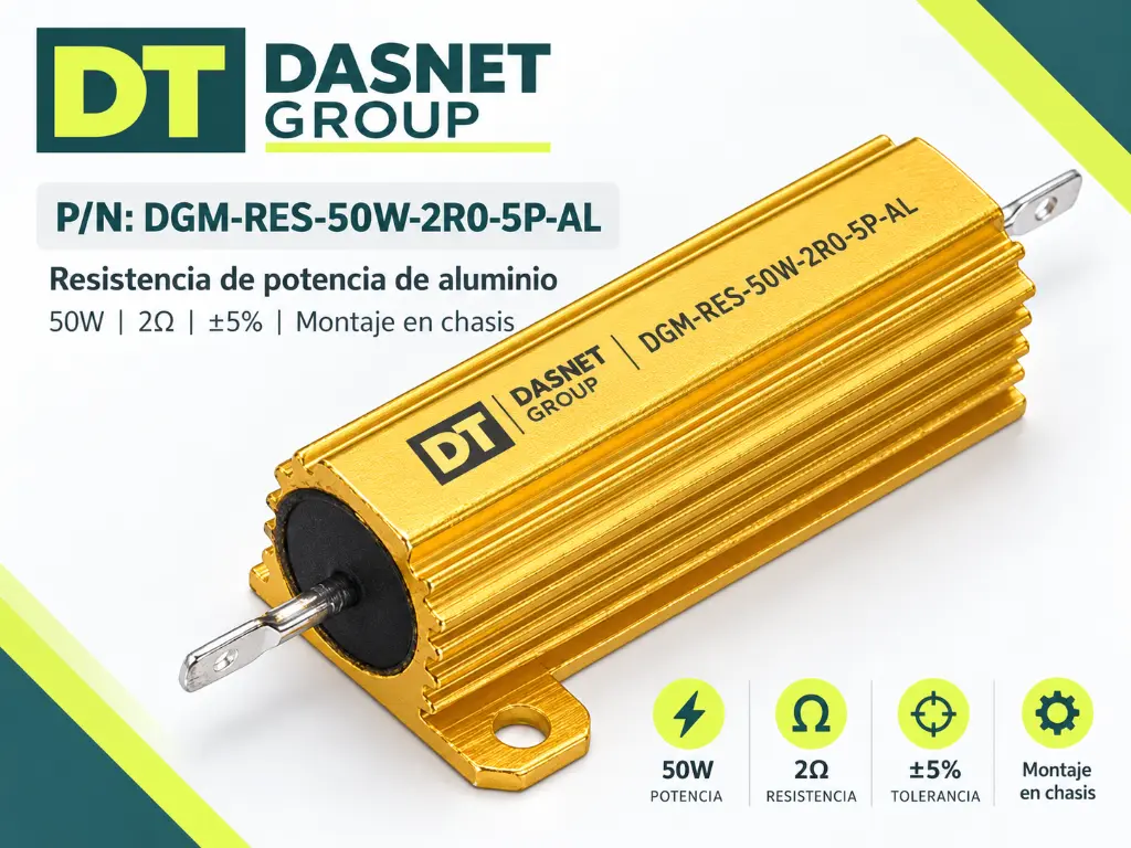 50W 2Ω ±5% Aluminum Housed Wirewound Power Resistor